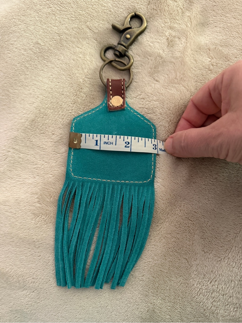 Myra Bag Leather Tassel Bag Charm Sunflower Tooled Made in India NWT - Picture 6 of 7